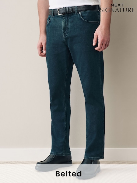 Albastru închis - Slim Fit - Signature Cu centură/curea Blugi (B30331) | 304 LEI