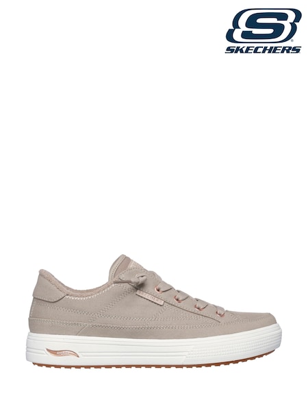 Skechers Beige Canvas Arch Fit Arcade Womens Trainers (B30333) | €87