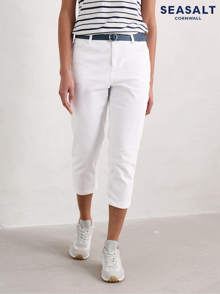 Seasalt Cornwall White Albert Quay Slim Fit Trouser (B30357) | €35.50