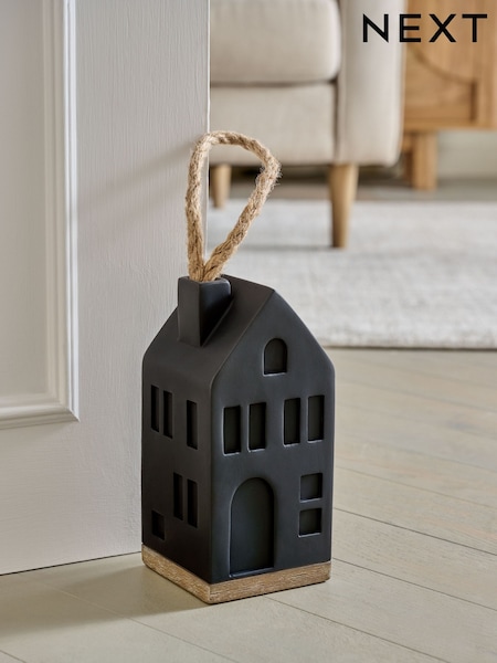 Black Bronx Wood Effect House Doorstop (B30407) | €23.50
