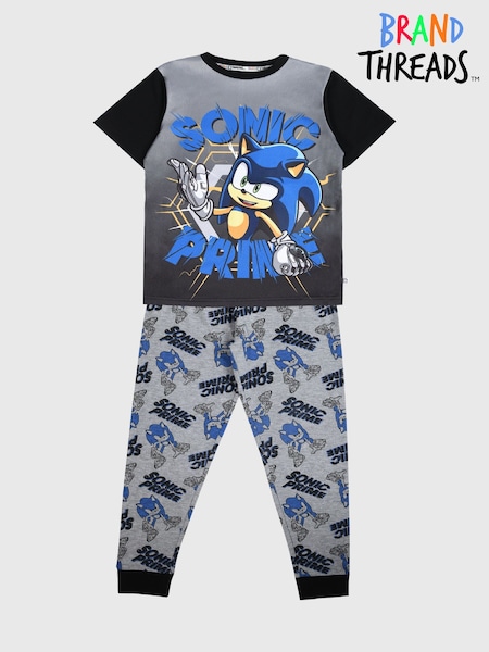 Brand Threads Blue Boys Sonic The Hedgehog 100% Cotton Pyjama Set (B30463) | €12