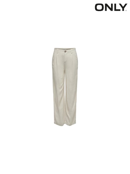 ONLY Cream Tailored Wide Leg Trousers With A Touch Of Linen (B30482) | €21.50