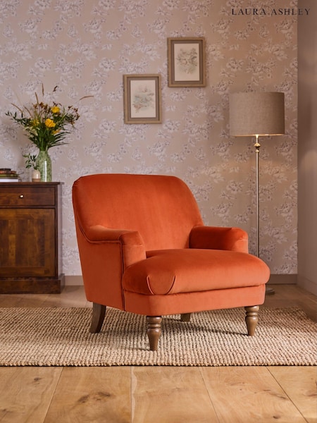 Laura Ashley Annaly Velvet Terracotta Clipsham Accent Chair (B30541) | €503