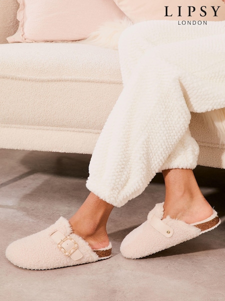 Lipsy Slip On Footbed Buckle Nightwear Slippers Clogs (B30551) | €14