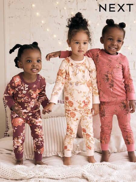 Rosa/morado/crema - Floral Snuggle Pyjamas 3 Pack (9mths-16yrs) (B30731) | 36 € - 51 €