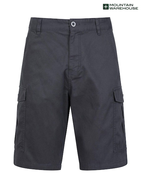 Mountain Warehouse Black/Grey Mens Lakeside 100% Cotton Cargo Shorts (B30825) | €37