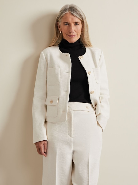 Phase Eight Cream Petite Ripley Bouclé Jacket (B30993) | €89