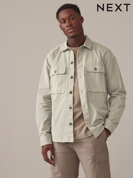 Stone Natural 100% Cotton Twin Pocket Shacket (B33106) | R$ 460