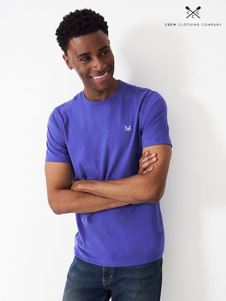 Crew Clothing Dark Blue Plain 100% Cotton Classic T-Shirt (B33461) | ₪126