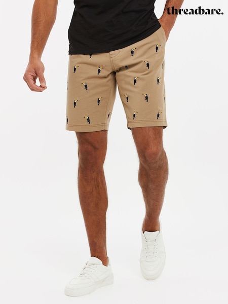 Maro - Pantaloni scurți chino brodați din 100% Threadbare (B33621) | 108 LEI