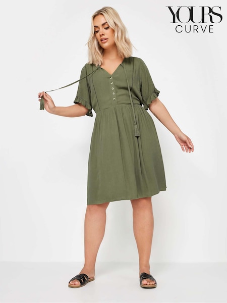 Yours Curve Green Desert Dress (B33652) | R$ 285