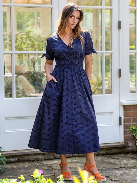 Sininen - Pour Moi Amanda Fuller Bust Broderie Tiered Midaxi Dress (B33752) | €98