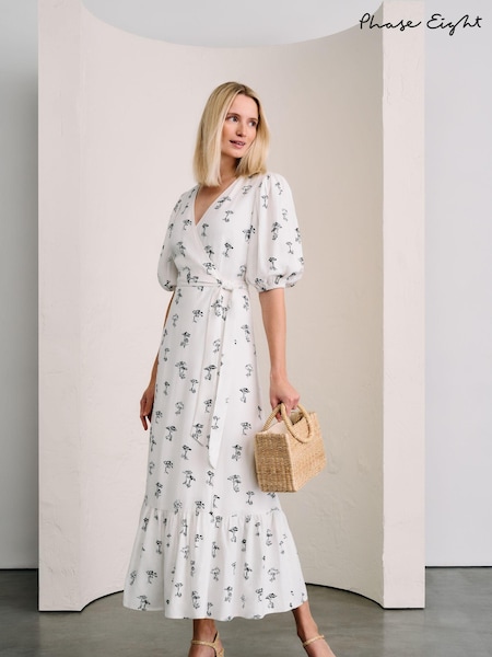 Phase Eight Cream Nelly Wrap Midi Dress (B33825) | €72