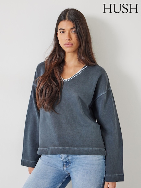 Hush Grey Ellison Contrast Stitch Sweatshirt (B33869) | €17.50