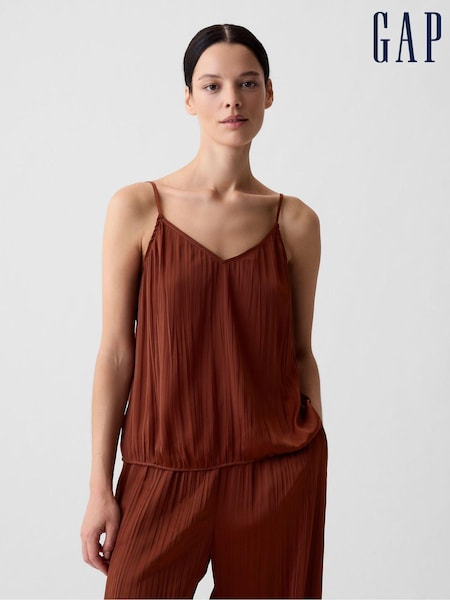 Gap Brown Pleated Satin Camisole (B33946) | €13.50