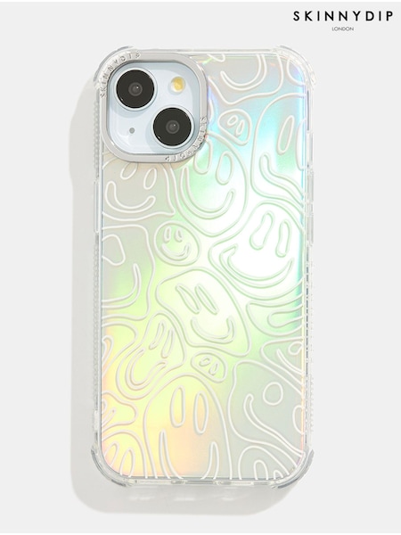Skinnydip Holo Warped Happy Face London 14 Plus Case (B34157) | €13.50