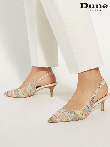 Dune London Natural Slim Celima Kitten Slingback Shoes (B34314) | €57