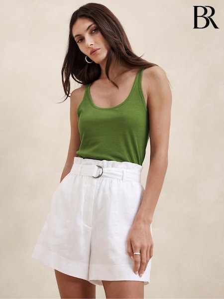 Banana Republic Green Sheer Ribbed Vest Top (B34379) | €23