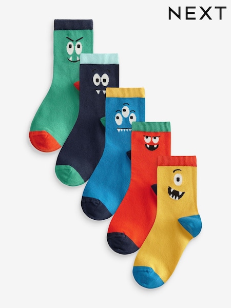 Leuchtende Farben/Monster Smiles - Print Cotton Rich Socks 5 Pack (B34496) | 7 € - 9 €