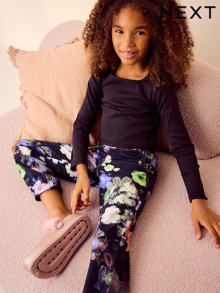 أسود - Jersey 100% Cotton Joggers Pyjamas 1 Pack (6-16yrs) (B34505) | ‏37 ر.ق. - ‏55 ر.ق.