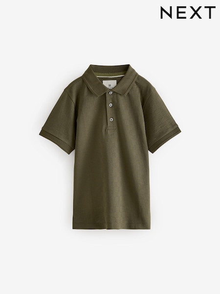 Kaki zelena - Textured Short Sleeve 100% Cotton Polo Shirt (3-16yrs) (B34536) | € 10 - € 14