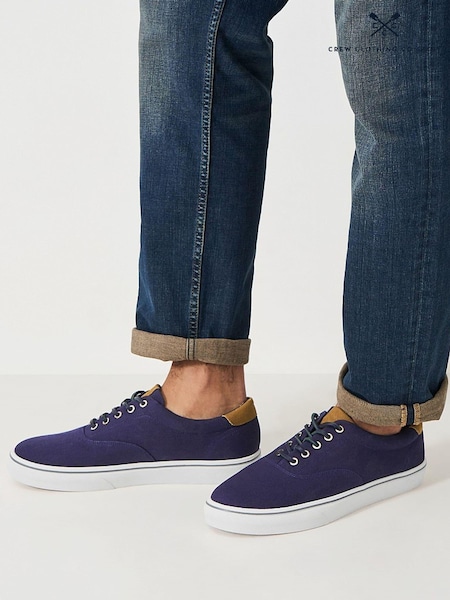 Crew Clothing Blue Oxford Canvas Trainers (B34554) | €31