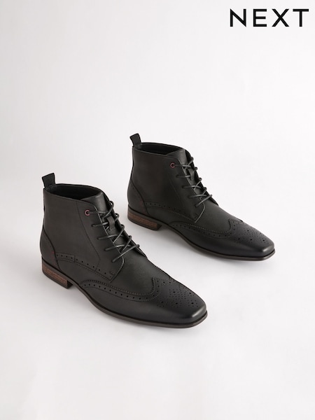 Black Brogue Chukka Boots (B34576) | €21.50