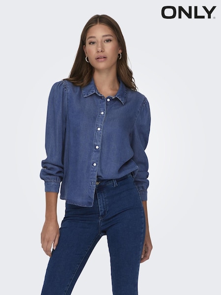 ONLY Blue Tencel Denim Western Shirt (B34607) | €18