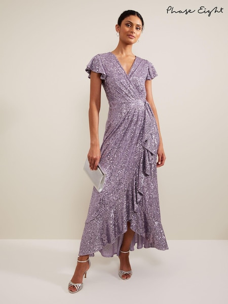 Phase Eight Purple Carina Sequin Maxi Dress (B34773) | 492 QAR