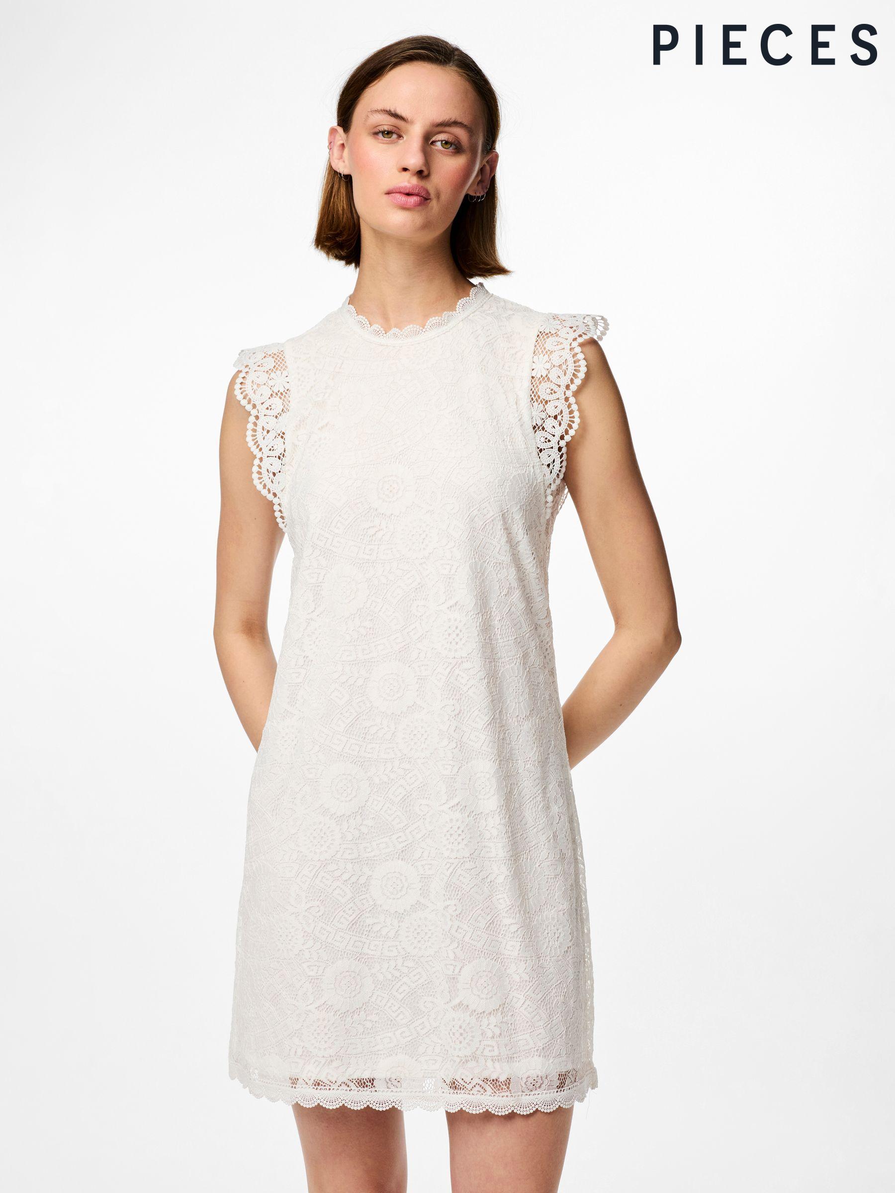 White and lace dress deals