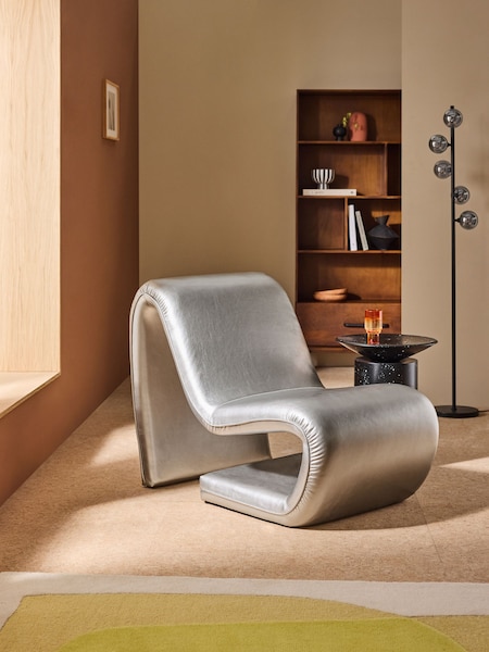 MADE.COM Silver Apollo Faux Leather Wexler Chair (B34849) | €536