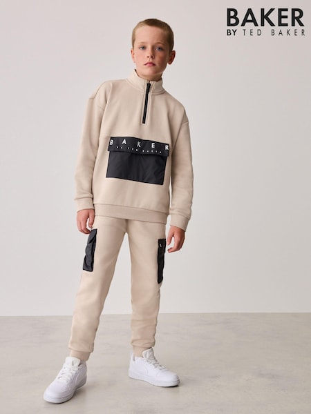 Baker by Ted Baker Funnel Zip Neck Sweatshirt and Joggers Set (B34896) | AED167 - AED200