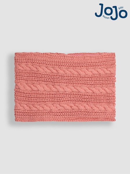 JoJo Maman Bébé Dusky Pink Cable Knitted Neck Cosy Scarf (B34917) | €22