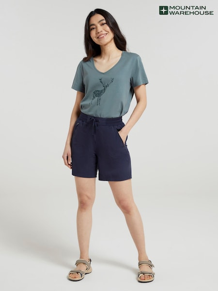Mountain Warehouse Blue Womens Explorer Lightweight Casual Shorts (B35060) | €41