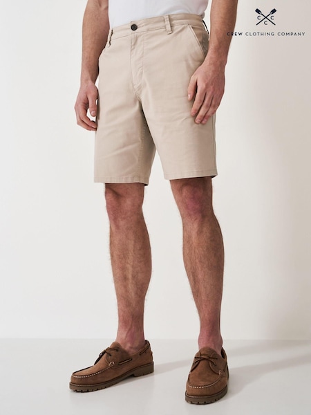 Crew Clothing Natural Classic Bermuda Cotton Stretch Chino Shorts (B35077) | €73