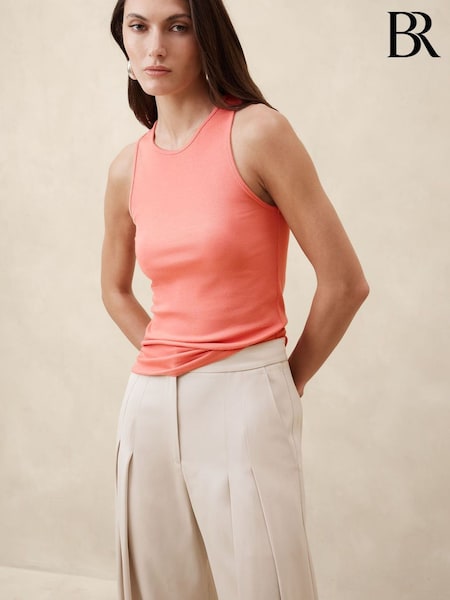 Banana Republic Orange Ribbed Cutaway Tank Top (B35114) | €11.50