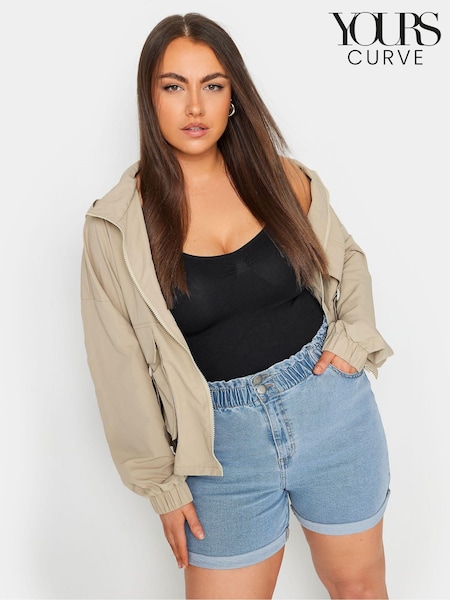 Yours Curve Blue Elasticated Denim Shorts (B35235) | €15.50