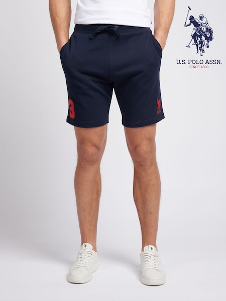 Albastru Chrome - U.S. Polo Assn. Pantaloni scurți de molton cu croi clasic 100% bumbac Player 3 Bărbați (B35286) | 335 LEI