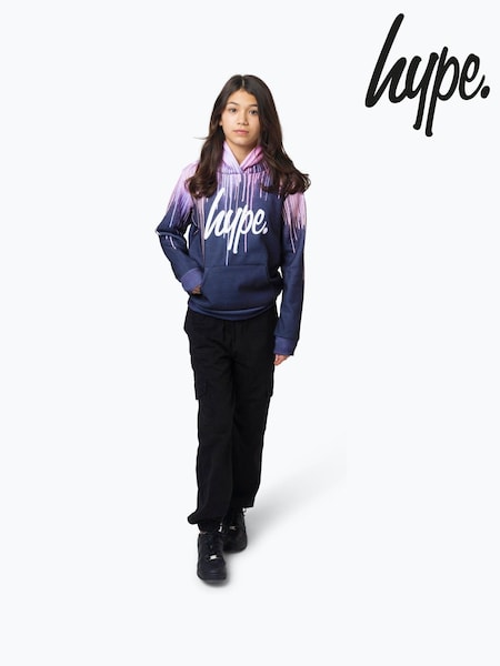 Hype. Girls Multi Dark Pastel Drips Black Hoodie (B35292) | €51