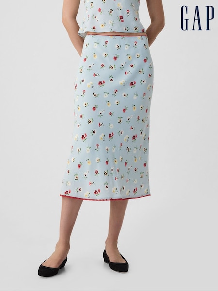 Gap Light Blue DÔEN Floral Midi Skirt (B35335) | €42