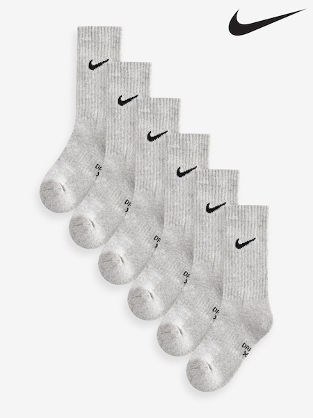 אפור - Nike Little Kids Performance Crew Socks 6 Pack (B35343) | ‏80‏₪