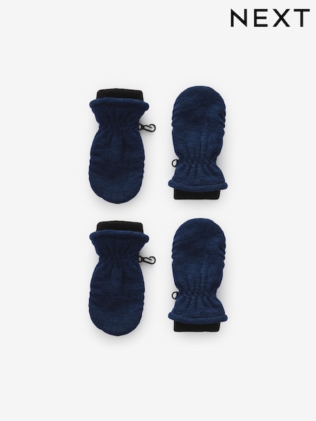 Navy Blue Marl Fleece Mittens 2 Pack (3mths-6yrs) (B35361) | $21 - $25