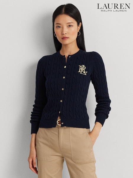 Lauren Ralph Lauren Ralhan Cable Knit Crest Logo Cardigan (B35380) | 10,754 UAH