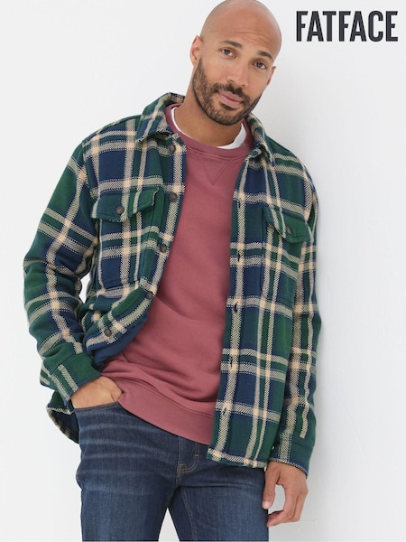 FatFace Ryton Dark Green Check Overshirt (B35399) | €66