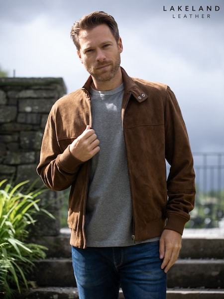 Lakeland Leather Brown Hayton Suede Jacket (B35442) | kr3 984