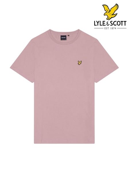 Lyle & Scott Pale Pink Crew Neck Cotton T-Shirt (B35456) | 74 QAR