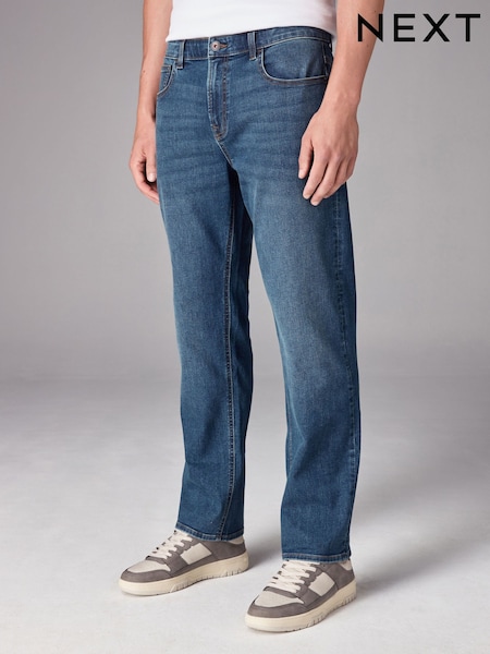 Blue Mid Vintage Straight Fit Classic Stretch Jeans (B35459) | € 8