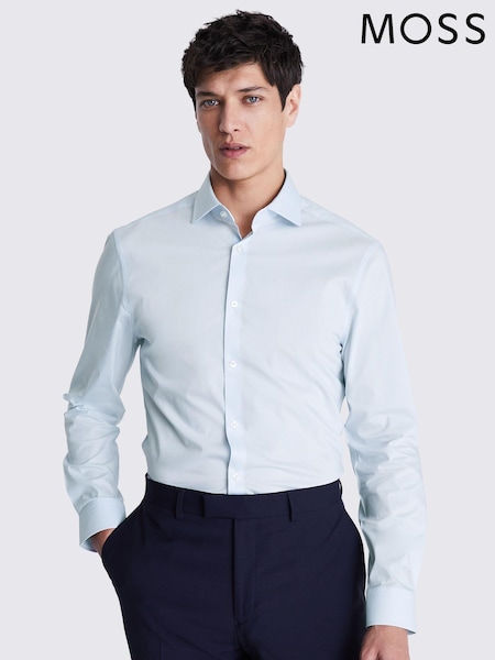 LIGHT BLUE - Slim - MOSS Stretch Shirt (B35620) | 50 €