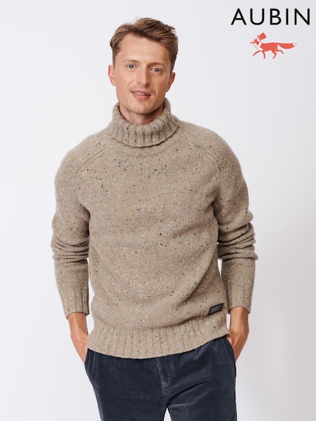 Aubin Brancaster Donegal Brown Wool Roll Neck (B35664) | R$ 1,275