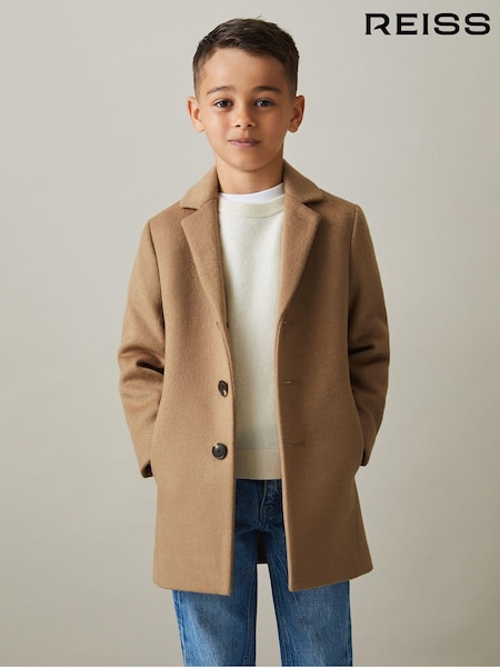 Reiss Camel Gable 9-13 yrs Single Breasted Overcoat (B35736) | AED778